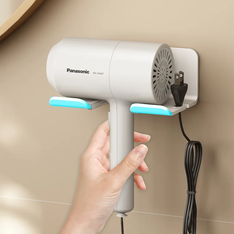 Hair Dryer Holder Bathroom Hair Straightener Stand Nail Free Shelves for Wall Room Bathroom Storage Rack Shelf Wall-mounted Home 2