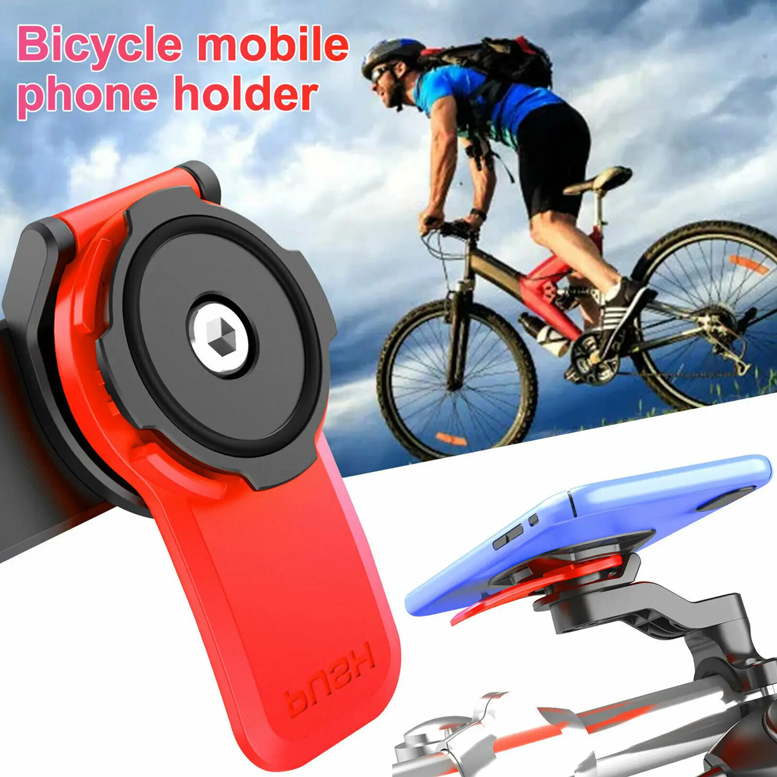 

Cycling Bicycle Mobile Phone Holder High Quality ABS Quad-Lock Out Front Bike Twist Mountain Cradle Cycling Phone Holder Device