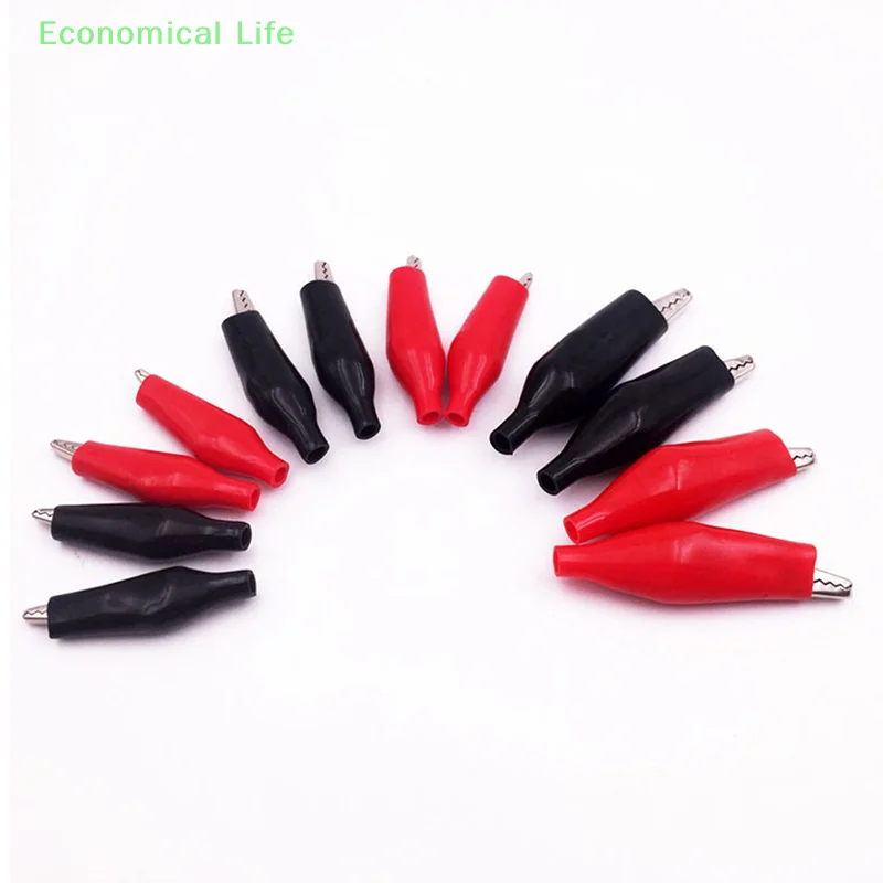 12 Pcs 28MM Black Red Blue Black Yellow Soft Plastic Coated Testing Probe Mini Alligator Test Clips