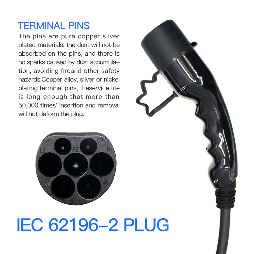 KOLANKY EV  ̺,  ڵ PHEV ڵ, 4M Ÿ 2 IEC 62196 EVSE  ̼, - ÷, 32A, 22KW, 3P