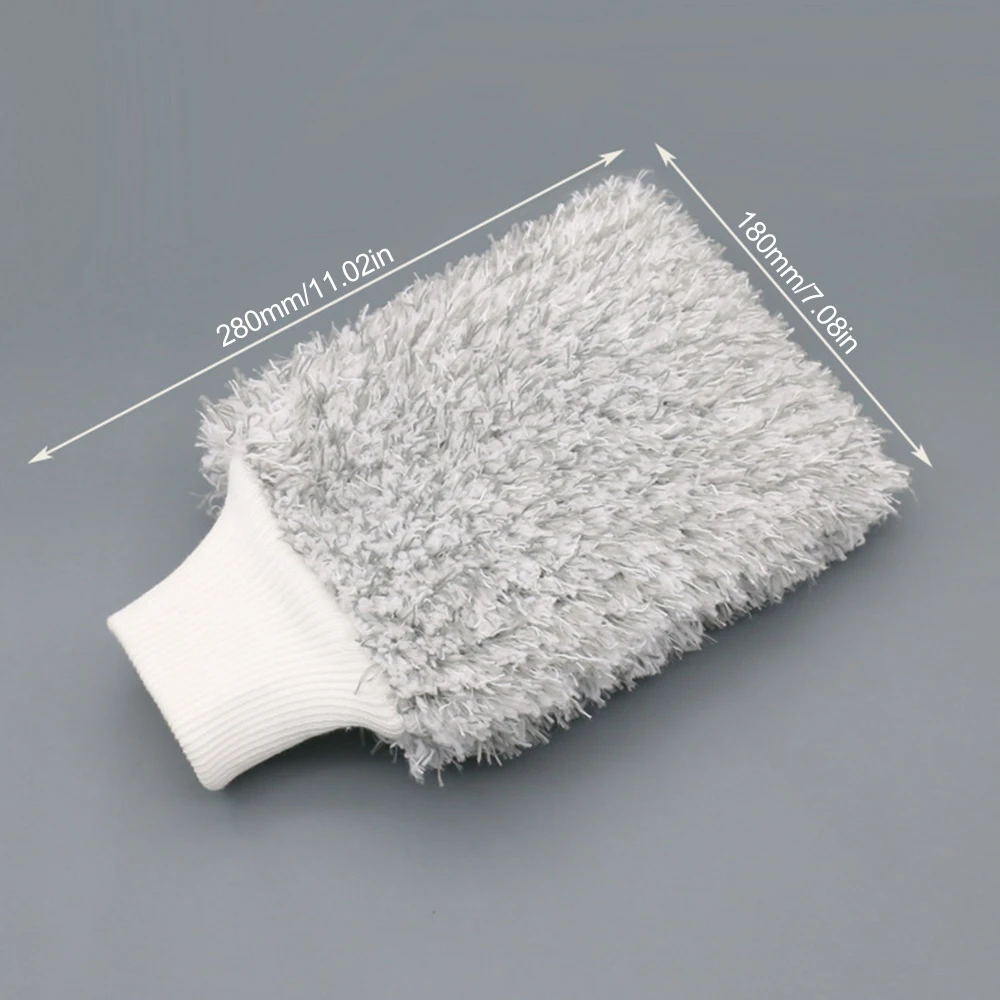 Car Wash Glove Cleaning Sponge Plush Towel Microfiber Wash Mitt Double-faced Glove