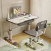 Kids Desk and Chair Set, Height Adjustable Children Bedroom Study Desk with Tilt Desktop, Can Directly for Drawing, Book Stand 1