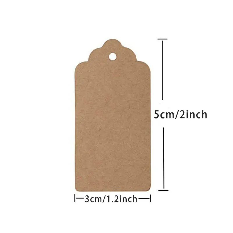 Kraft Paper Tags 100pcs with Strings Handmade Hang Tags For Candy/Gift/Cookies Display Packing Label Card