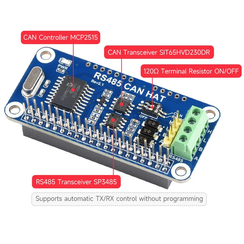 Interface Raspberry pi Rs485 Pode Chapéu 3.3v Interface Sp3485 Spi Permite Comunicação Estável de Longa Distância para pi 4b 3b Mais 3b Zero - Imagem 5