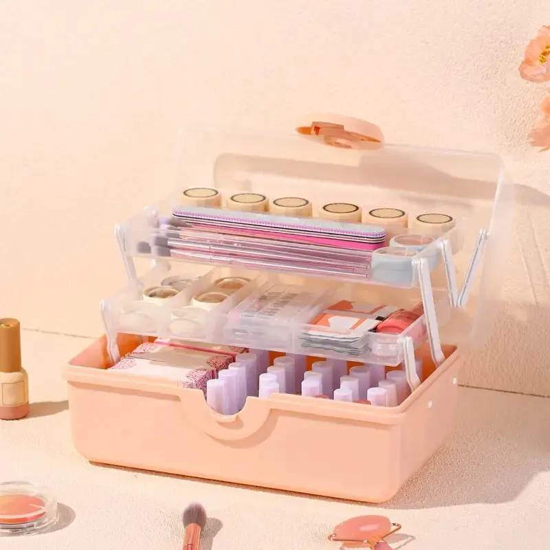 Nail Tool Organizer - 3 Layer Dustproof Storage Box