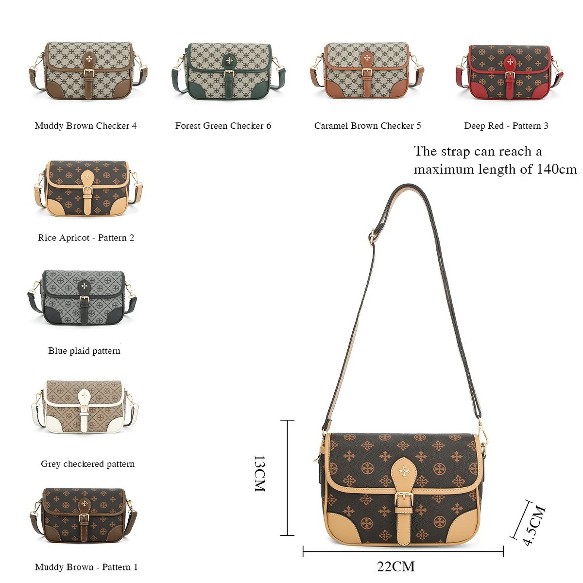 Baellerry Plaid Tote Alternative, 13 Inch Crossbody Bag with Quick Access Magnet, Women's Office Shoulder Bag