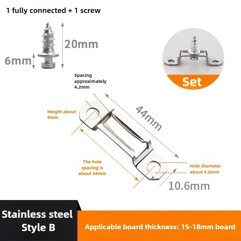 2/20pcs Invisible Two-in-One Connectors Woodworking Cabinet Hinges Assembly Furniture Connecting Bracket Recessed Screw Fastener