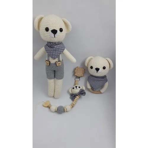 Хлопковый серого цвета в горошек oyuncaoga для новорожденных Amigurumi Teddy mesh baby ornagik