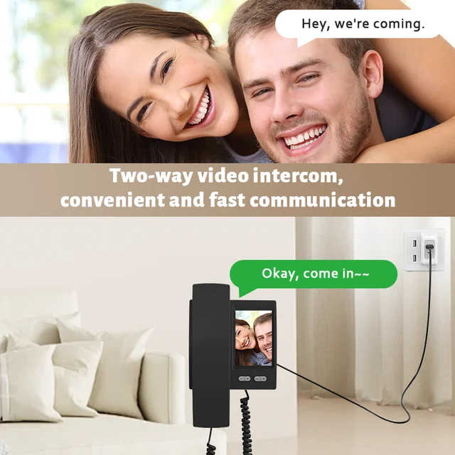 2.4Ghz Wireless Video Intercom Doorbell Camera with 3.5'' IPS Screen 2-Way Audio Video Recording Home Door Bell Video Doorphone 3