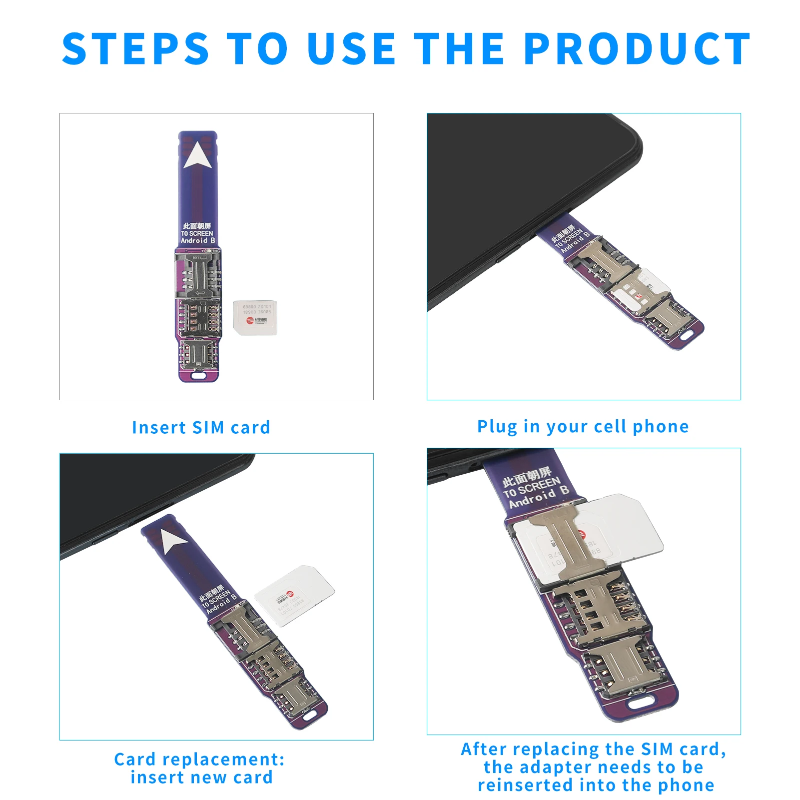 3-in-1 Cell Phone IC Card Activation Tool Micro SIM Card Converter Sim Adapter External Slot Extender