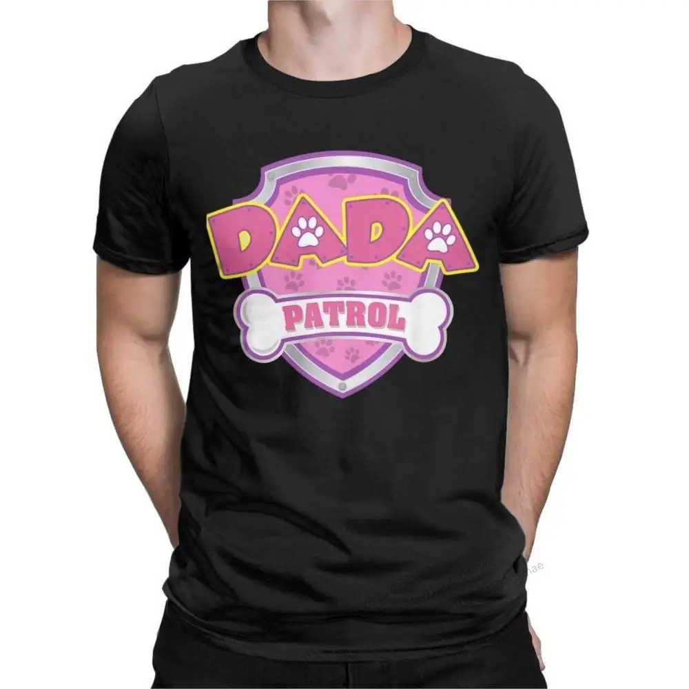 

Funny Dada Patrol Dog Mom T Shirt for Men Pure Cotton Casual T-Shirts Round Collar Tees Short Sleeve Tops Graphic Printed