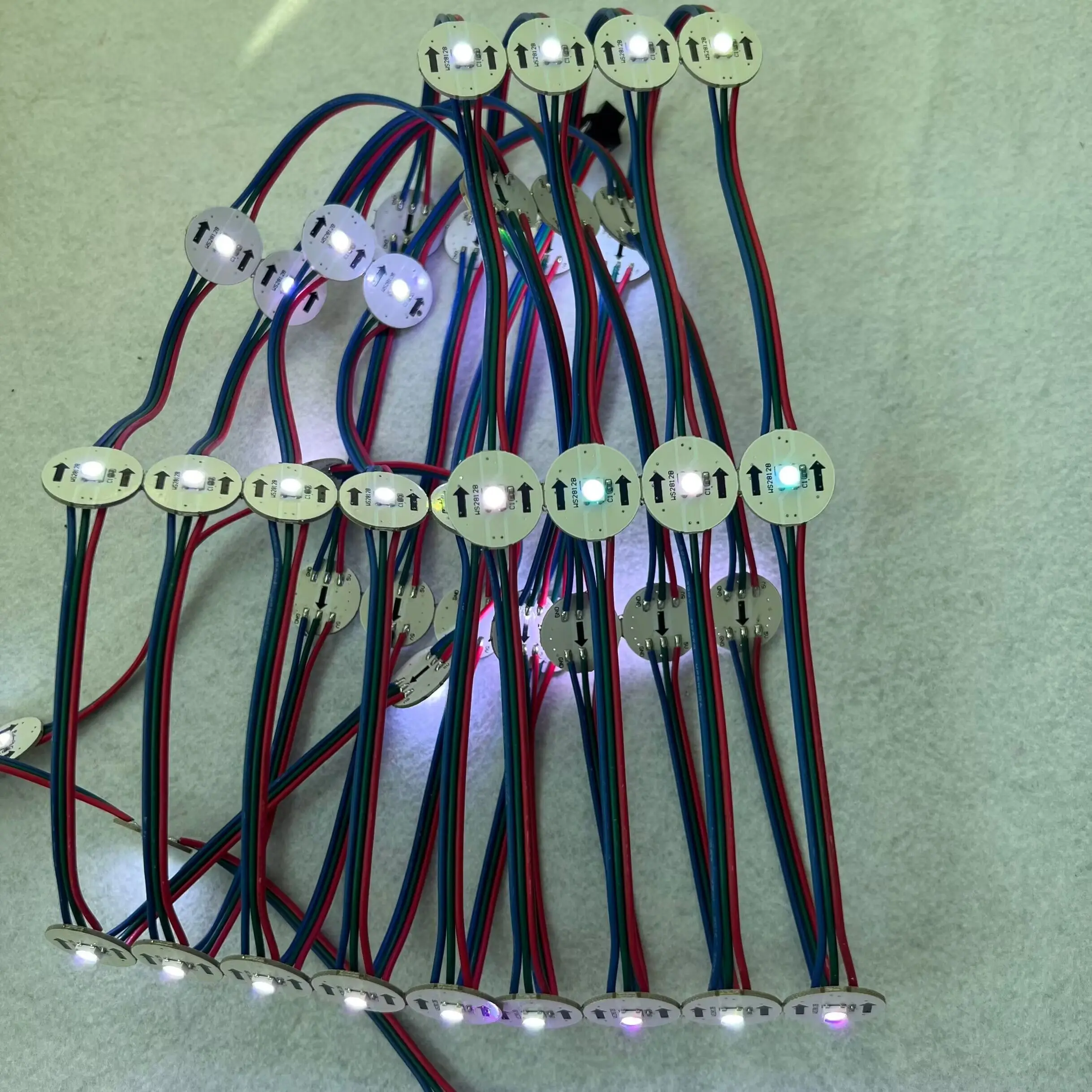 WS2812B DC5V 22mm diameter round pixel light,DC5V input(5050 smd RGB led with WS2811IC built-in)