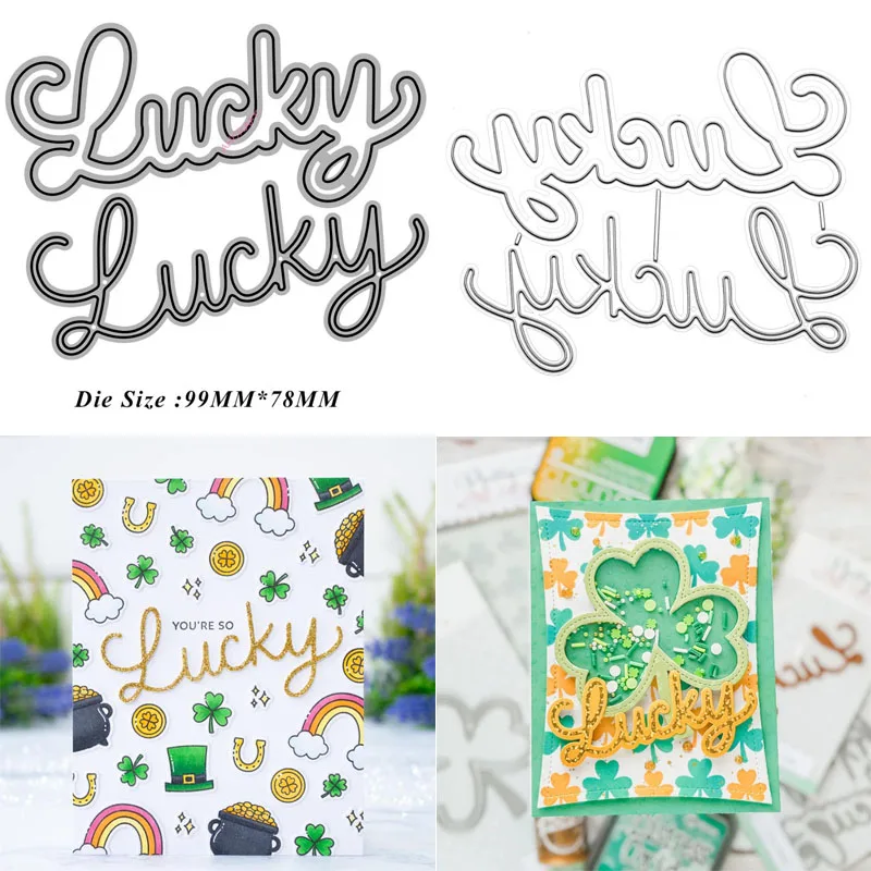 

English Lucky Word New Cutting Dies Metal Cut Dies Stencils Scrapbooking Photo Album Decorative Embossing DIY Paper Cards
