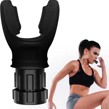 Attrezzatura per esercizi di Fitness per la respirazione in Silicone dispositivo portatile per esercizi di respirazione a resistenza regolabile per la gola