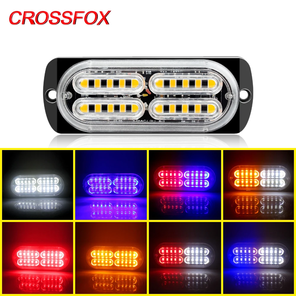 

CROSSFOX FSO 20LED Автомобильный Стробоскоп мигающий Предупреждение ющий светильник ультра-тонкий аварийный боковой светильник для грузовика вне...