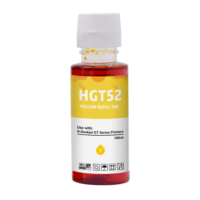 Hinicole 100ml Bottle Gt51 Gt52 Tanque de Recarga de Tinta Corante para hp Smart 450 455 500 510 515 516 519 530 559 570 610 615 651 Printer - Imagem 2