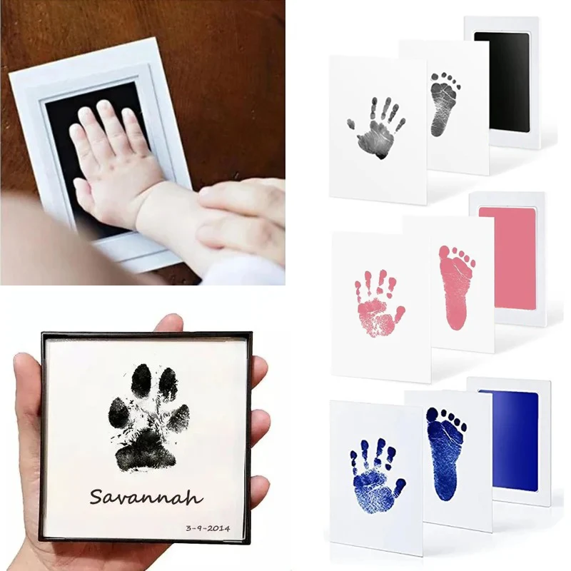 1/2Pcs Baby Hand Footprint Ink Pad Kit For Newborn Birth Souvenir