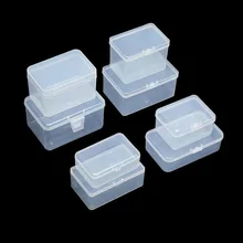 

Small Transparent Plastic Storage Box Card/Sundries Organizer Holder Clear Rectangle Multipurpose Display Box