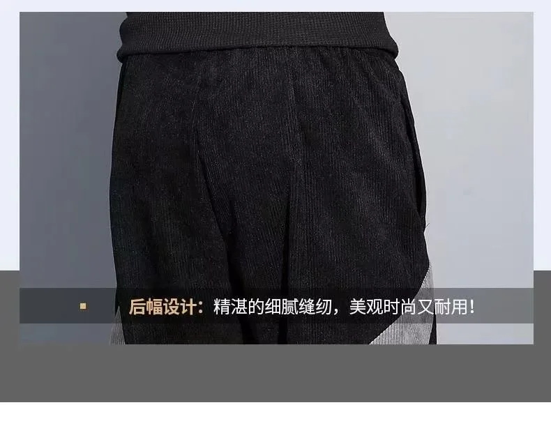 The new Korean version of the spring 2022 trend, nine minute trousers, men's loose-fitting campaign, popular logo casual trouser combat trousers