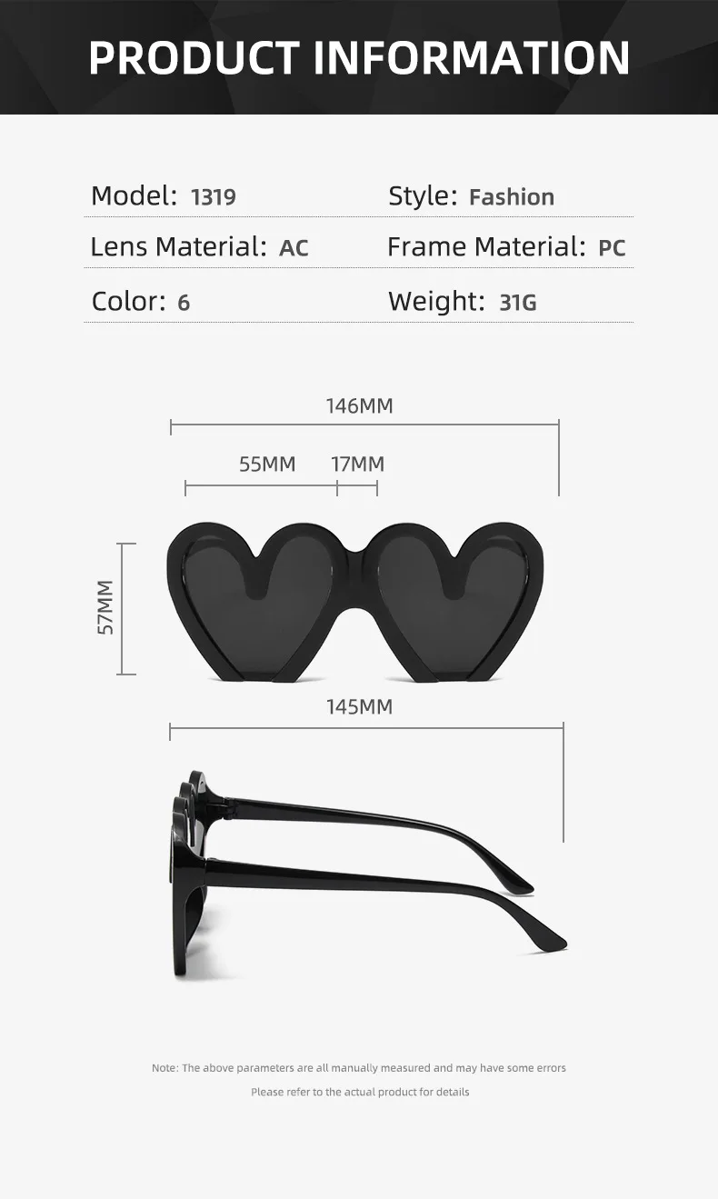 XJiea Heart Sunglasses For Women Fashion 2024 Designer Steampunk Trend Female Sun Glasses Part Lovel Eewear_voghion.com