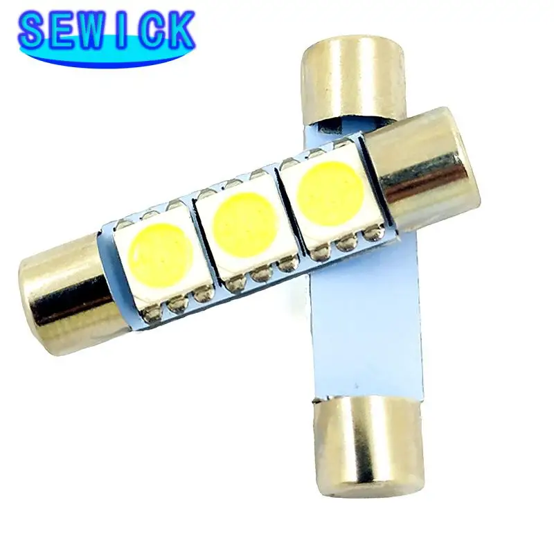  100pcs   T6.3 28mm 31mm 3SMD 5050 LED 3smd  ڵ ȭ ſ    ǻ Ʈ 12V