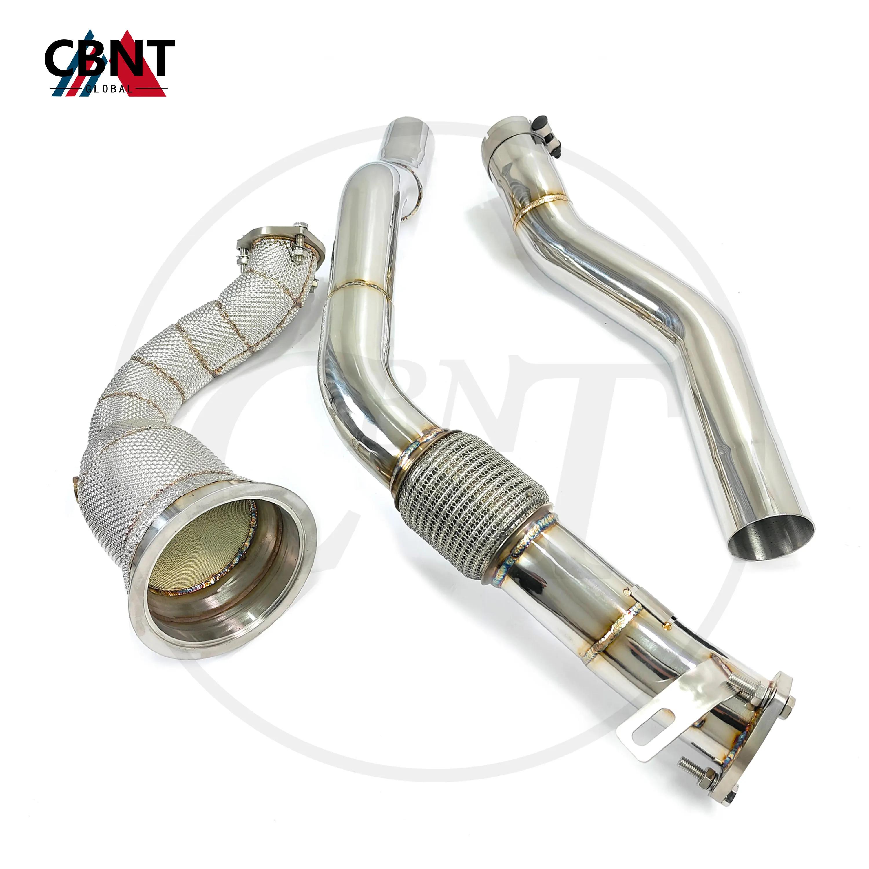 

CBNT for Audi Q8 3.0T Exhaust Front Pipe & Downpipe with Catalytic Converter SS304 Stainless Steel Tuning Exhaust-pipe System
