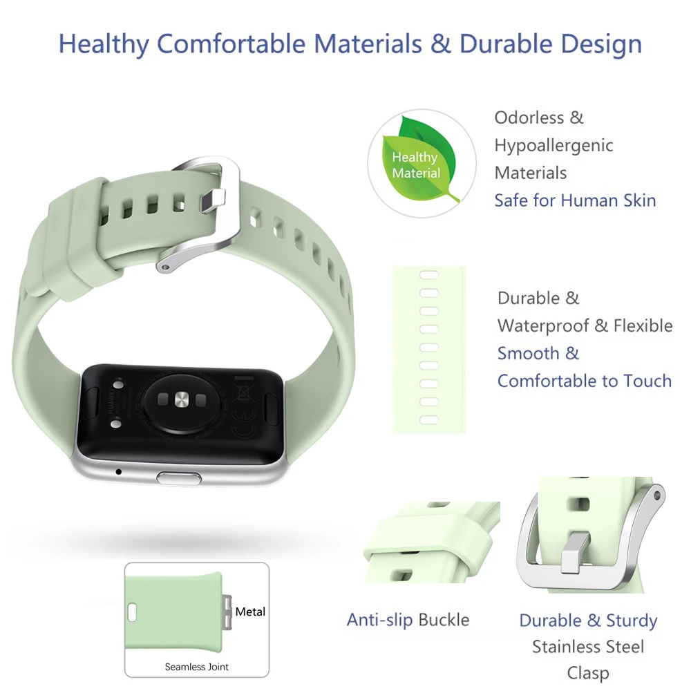 Silicone Replacement Watchband Strap for Huawei Watch Fit – Stylish and Durable Bracelet Strap