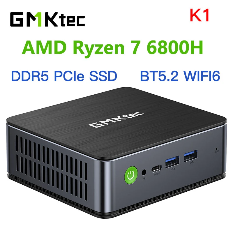 GMKtec K1 AMD Ryzen 7 6800H Mini Pc Windows 11 Pro DDR5 16GB 512GB 32GB 1TB BT5.2 WiFi6 Desktop