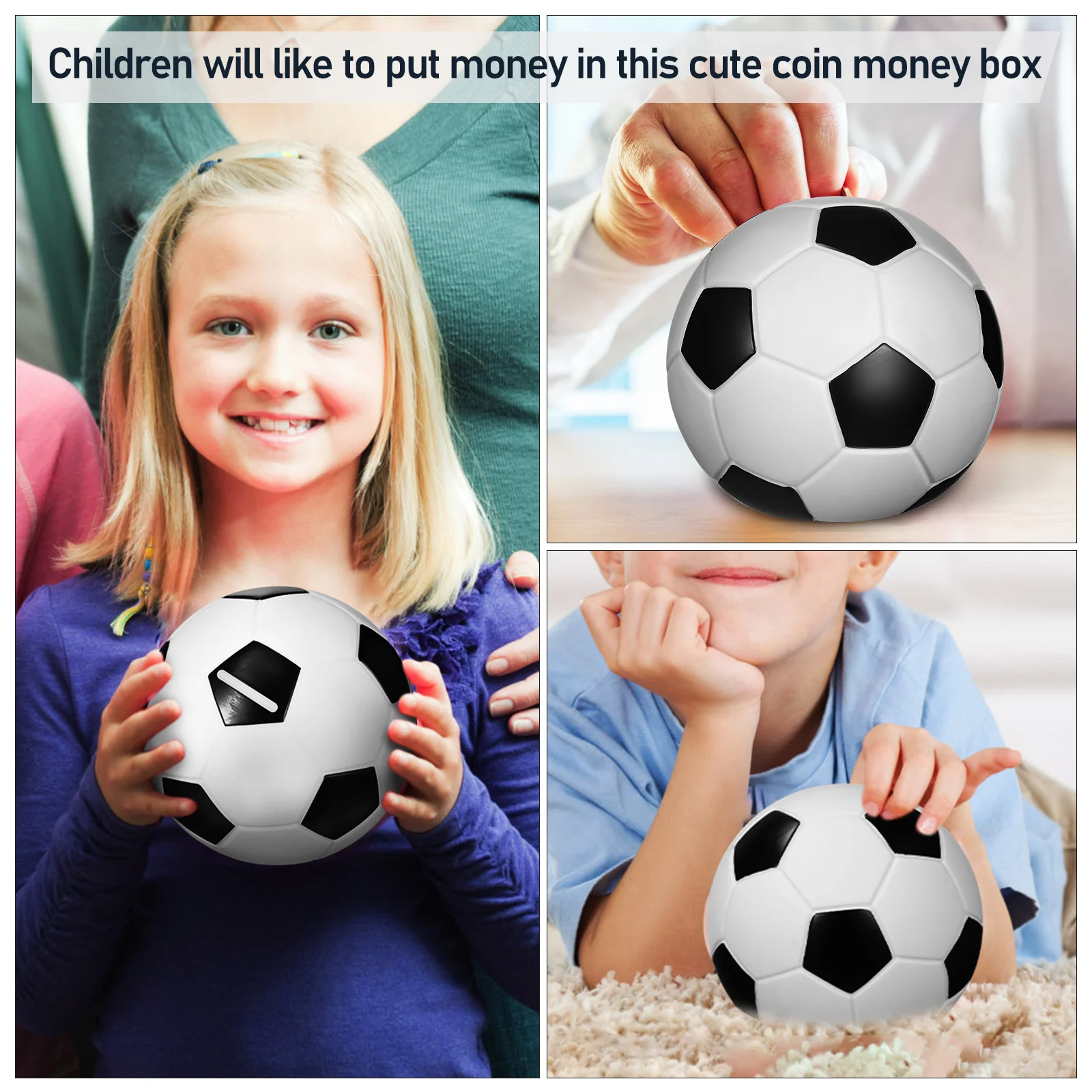 Small Football Coin Bank Piggy Banks For Boys Saving Money Box Cash Storage Home Decor Vinyl Material Jar 6