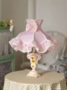 Nordic Ins Classical Warm Pink Table Lamp LED E27 Resin Fabirc Art Decorative Desk Lights Girls/Princess Room Bedroom Bedside 3