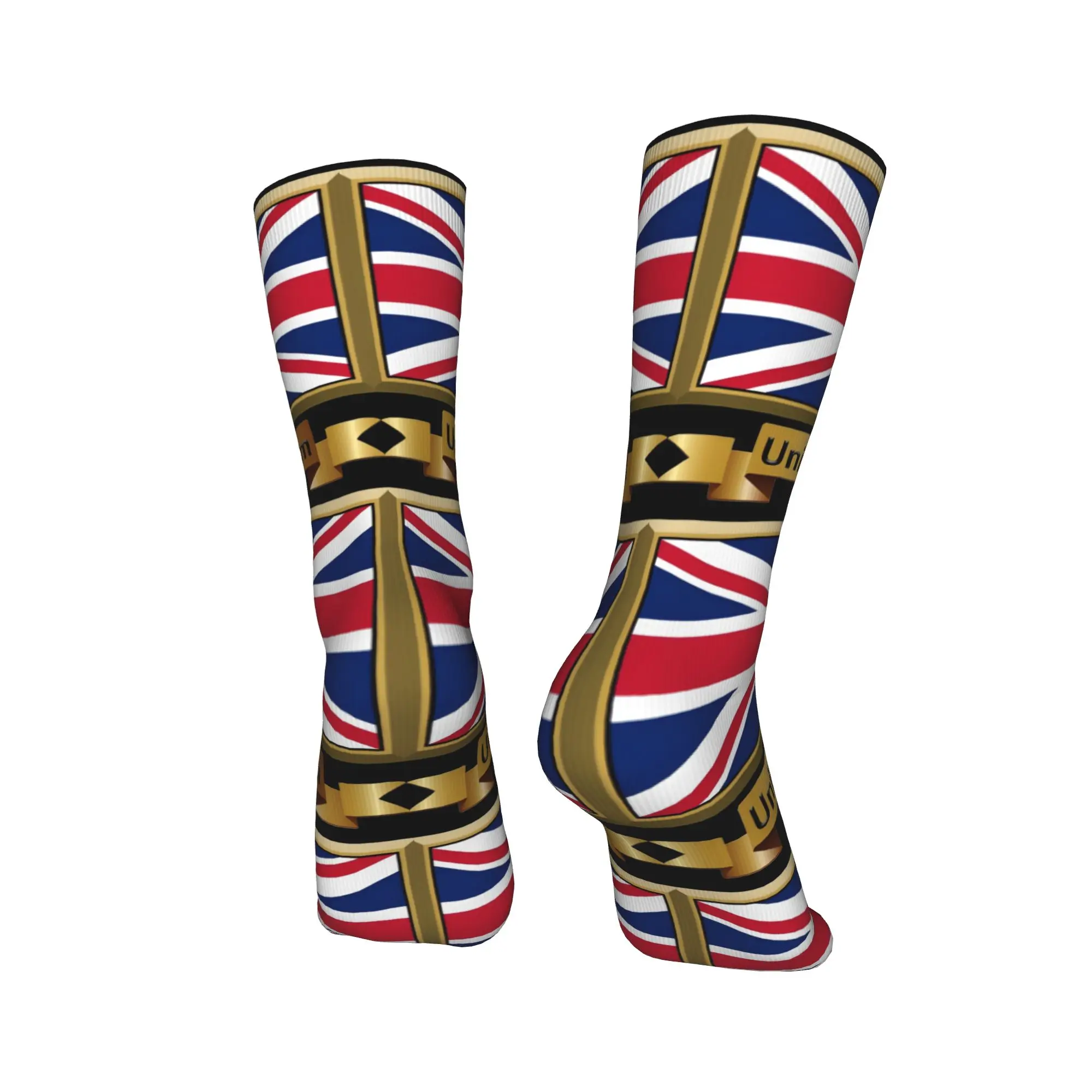 Benutzerdefinierte lustige Druck-Flagge des Vereinigten Königreichs, britische Socken für Damen und Herren, Stretch, Sommer, Herbst, Winter, Großbritannien, Crew-Socken – Detail 4