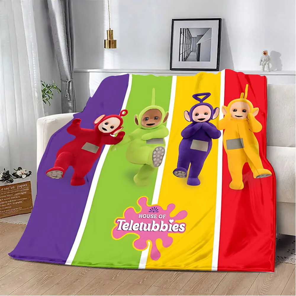 M-Meet The-Teletubbies Cartoon Logo Children Printed Blanket Picnic Blankets Warm Blanket Soft and Comfortable Blanket Home 6