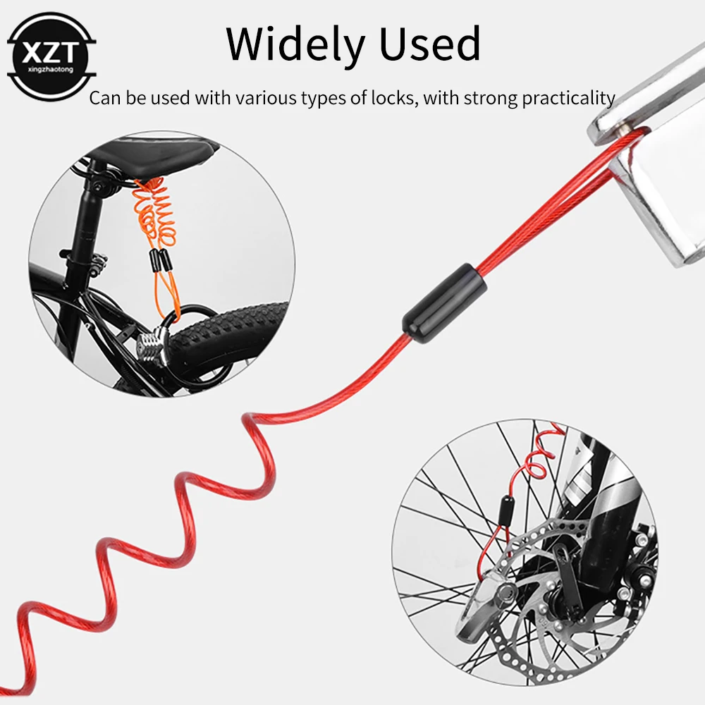 Motorcycle Lock Motorcycle Disc Lock Motorcycle Disc Brake Lock Motorcycle Disc Lock Reminder Cable 120cm Alarm Disc Lock Security Anti Thief Motorbike Motorcycle Wheel Disc Brake alarm lock & bag and Reminder Spring Cable