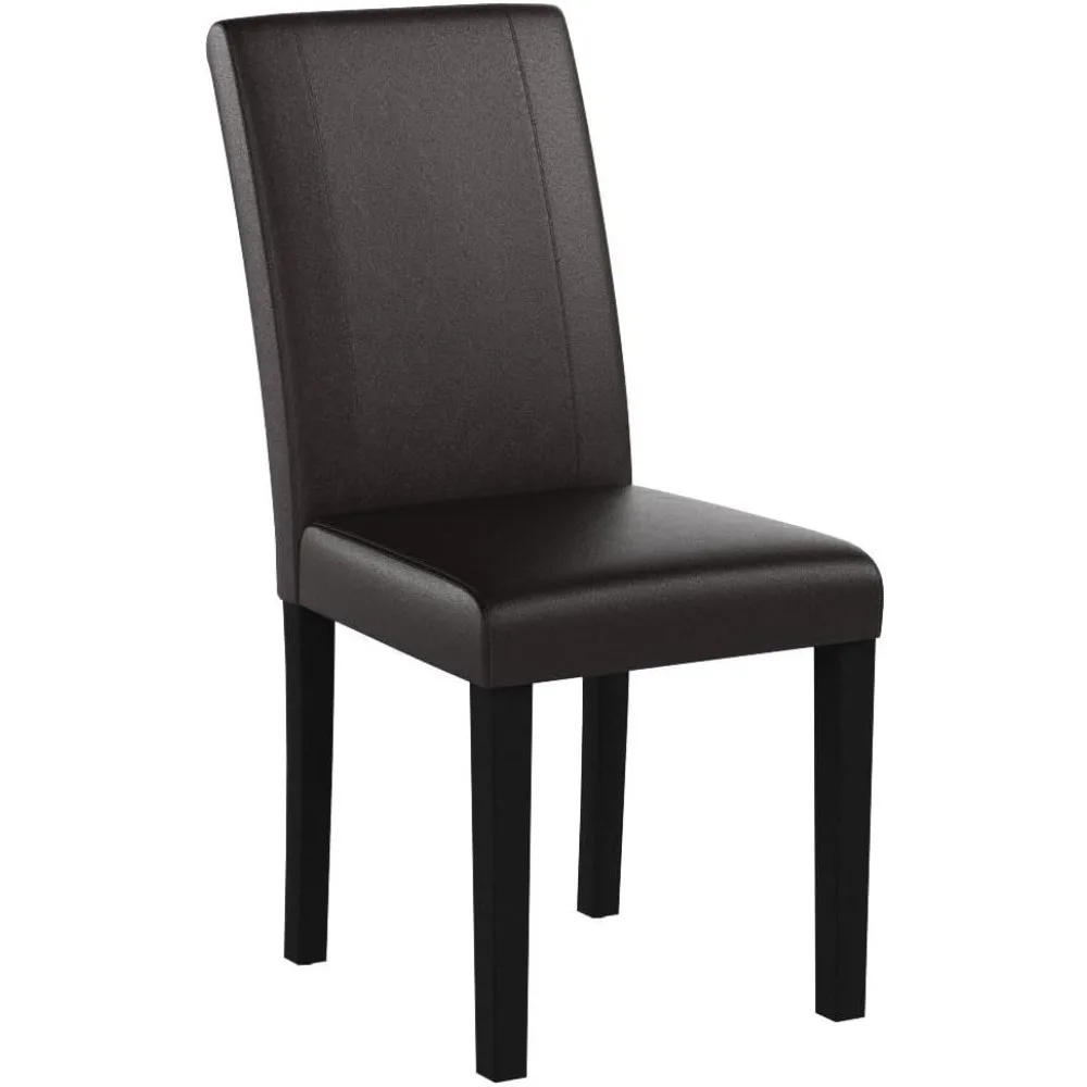 Dining Chair Set of 6, PU Leather Chairs Modern Diner Chairs Armless Side Chair with Solid Wood Legs for Home Kitchen Living Ro 4