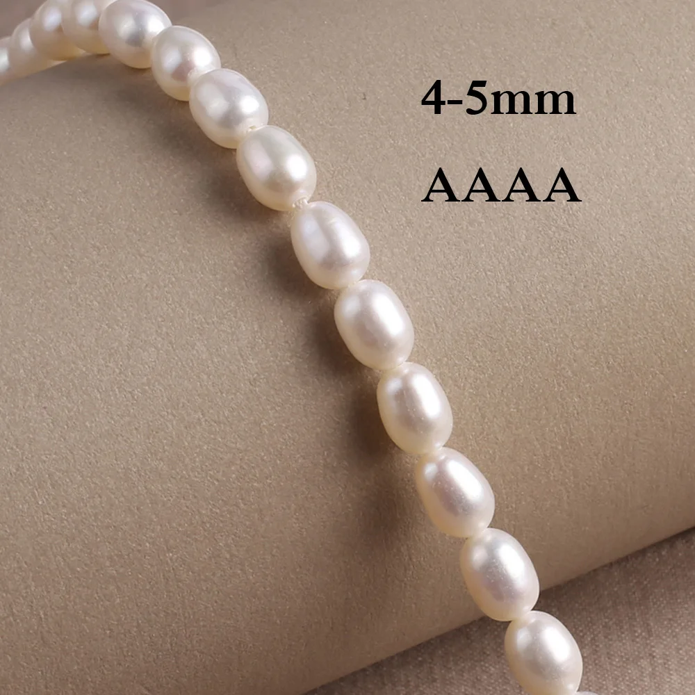 AAAA 4-5mm High Quality Rice Shaped Pearls Natural Freshwater Pearls Spacer Beads for Jewelry Making DIY Necklace Accessories