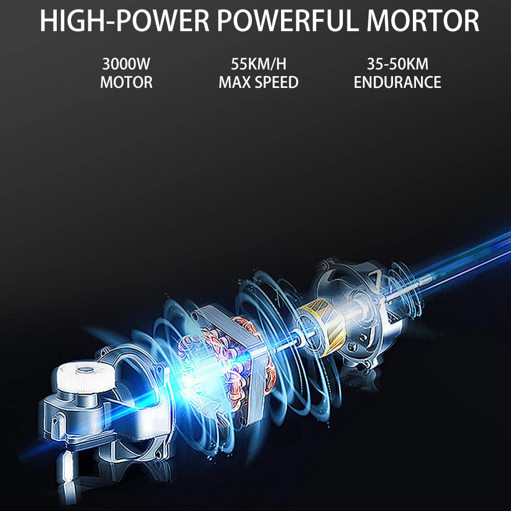 3000W Motor E Scooters Motorcycle Max Speed 60 KM/H 18 Inch Fat Tire 60V20AH Max Load 200KG Adult Electric 2 Wheel Scooter