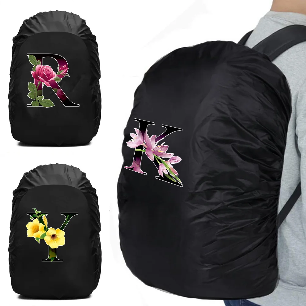 Backpack Rain Cover Waterproof Outdoor Back Pack Dustproof Cover Raincover Case Bag 20-70L Protection Cover Flower-color Pattern