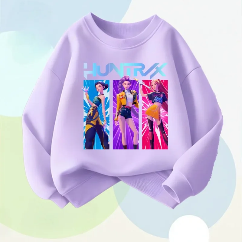 Hauts à manches longues pour enfants, nouveau style printemps, imprimé dessin animé K POP, pulls décontractés pour filles, sweat-shirt à col rond pour enfants, haut respirant