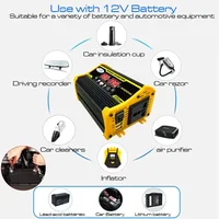 อินเวอร์เตอร์ไฟฟ้าในรถยนต์4000W DC 12V ไปยัง AC 220V 110V 50Hz หม้อแปลงแรงดันไฟฟ้าคู่2 USB จอแสดงผลดิจิตอลแรงดันไฟฟ้าอุปกรณ์ตกแต่งรถยนต์ 5