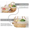 Gift Flower Girl Basket For Kids Woven Wicker Flower Picnic Gift Flower Girl Basket For Kidss Storage Wedding Girl Willow 4