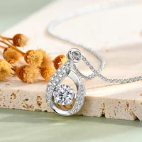 2024 New 6.5mm 1ct Round Moissanite Water Drop Necklace – 925 Silver