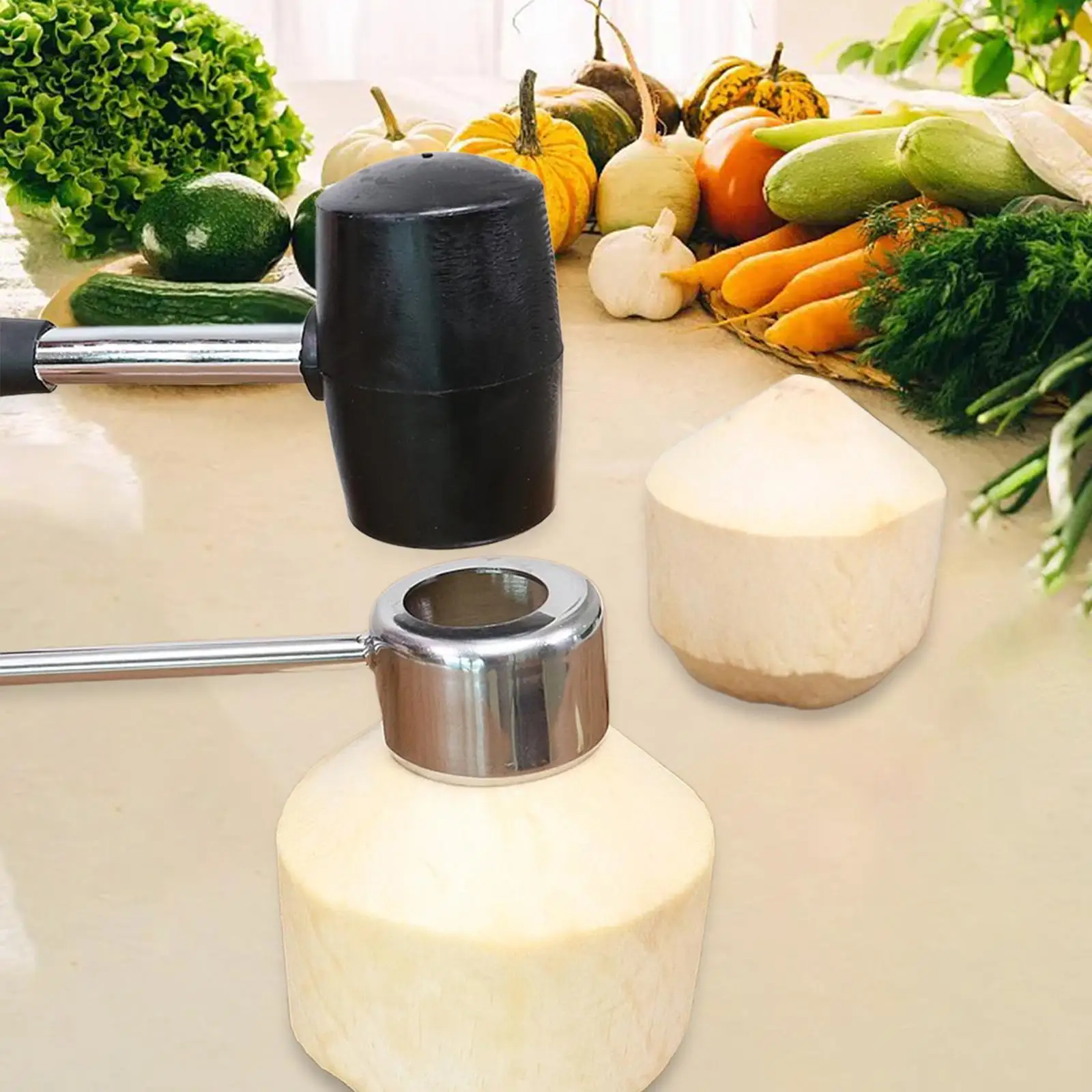 Coconut Opener Tool Set Portable Kitchen Accessories Fruit Opener Coconut Hole Puncher for Juice Kitchen Home Coconut Water