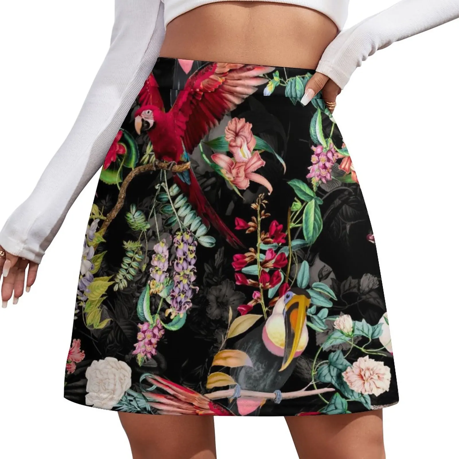 

Floral and Birds IX Mini Skirt korean summer clothes skirt set