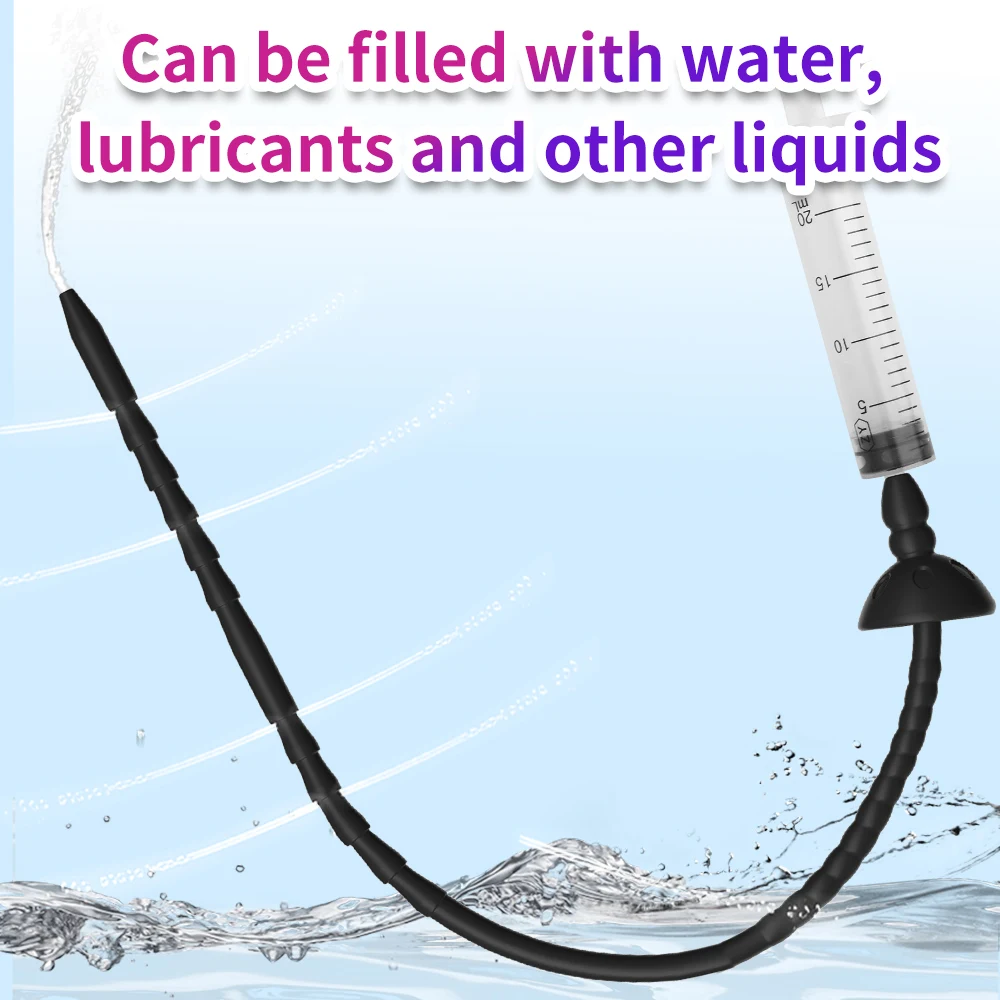 Penis Sex Toys Urethral Sounding Rod Silicone Penis Insert Plug Male Urethra Dilator Masturbation Stimulation Massager Tool
