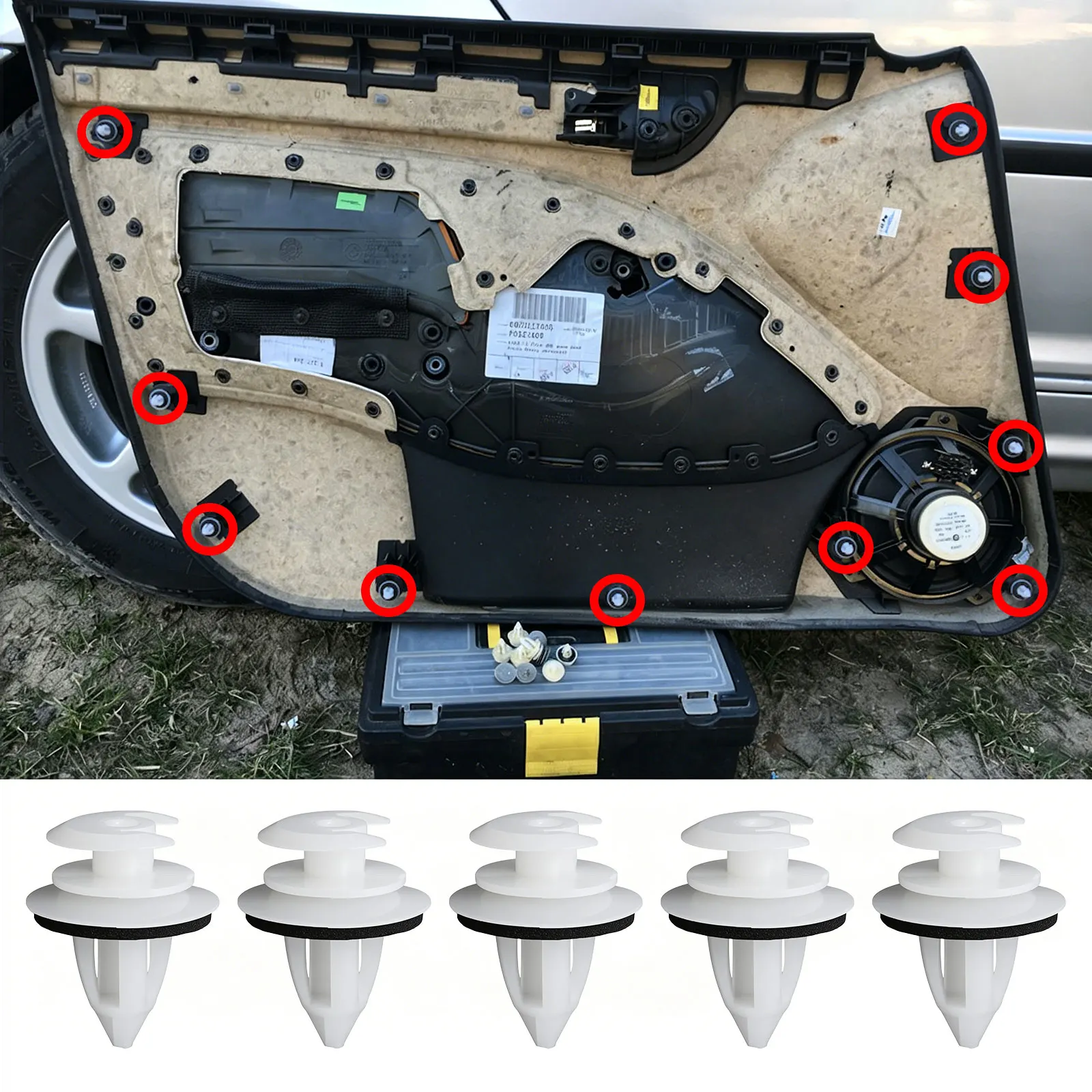 ملحقات مقاطع بطانة برشام لوحة باب السيارة 51411973500 ل BMW X5 E53 2006 2005 2004 2003 2002 2001 2000