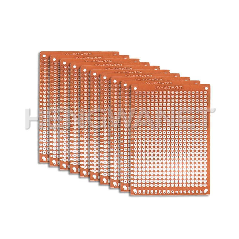 10pcs PCB 범용 보드 단일 측면 노란색 5X7CM 7X9Cm PCB 보드 프로토타입 천공 그리드 보드 키트, DIY 납땜용