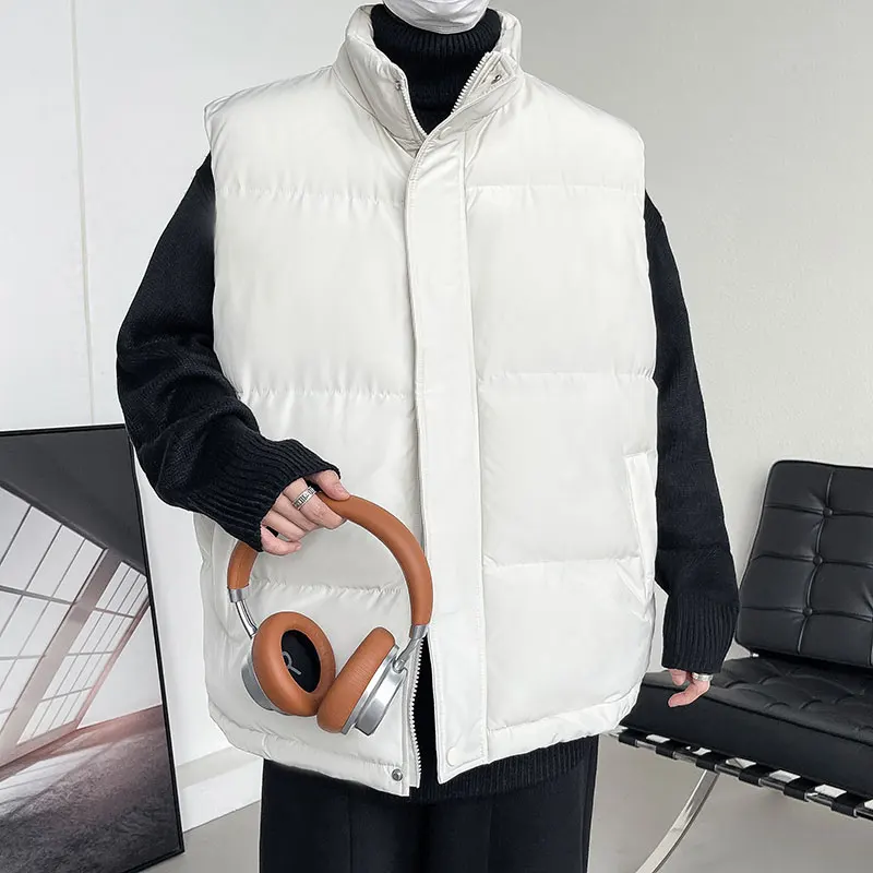 

2023 Autumn/winter Vest Couple Trend Warm Tank Tops Sleeveless Sports Mock Collar Versatile Coats Unisex Korean Comfortable