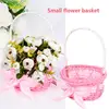 1PC Round Small Flower Storage Basket Hand-woven Flower Basket Imitation Rattan Woven Hand-held Flower Basket Home Decoration 1