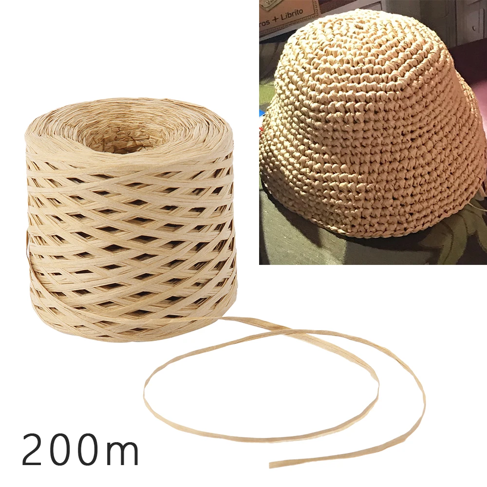 DIY Raffia Paper Ribbon 200 cm Decoration Wedding Rope Ribbon for Natural  Paper Twine Gift Party