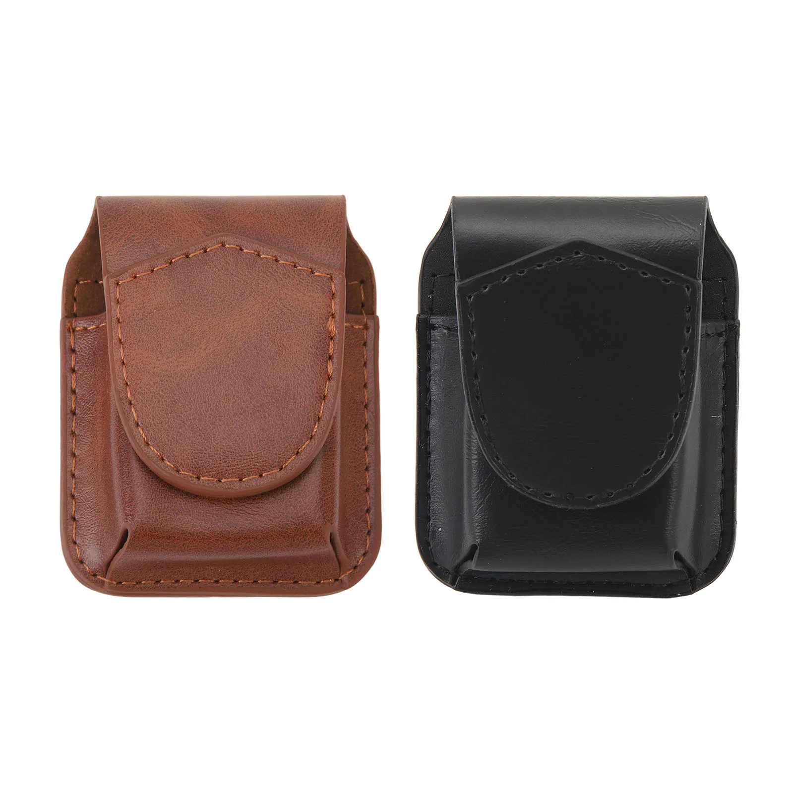 Outdoor Lighter Pouch with Pocket, Belt Loop, and Magnetic Buckle - PU Holder with Anti-Scratch Soft Lining